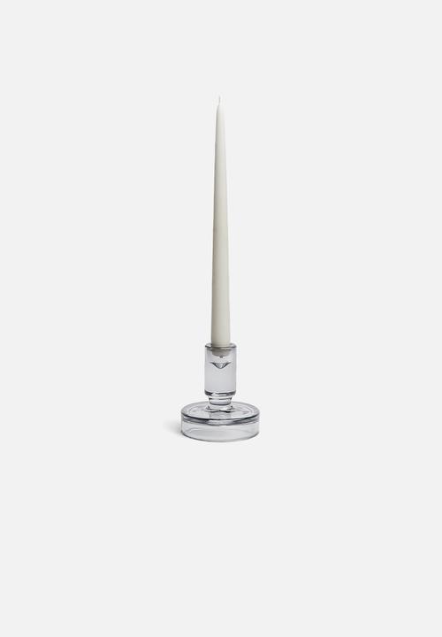 H&M - Glass candlestick - grey