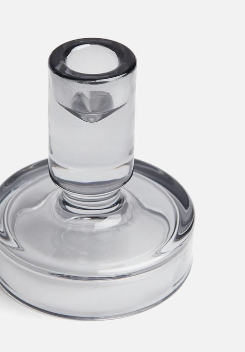 H&M - Glass candlestick - grey