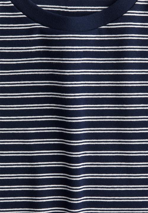 H&M - Ribbed t-shirt - navy blue striped