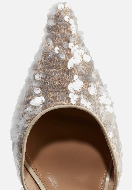 H&M - Sequined slingback court shoes - light beige