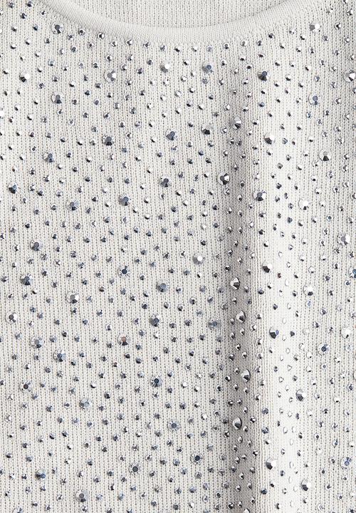 H&M - Rhinestone-embellished vest top - light beige