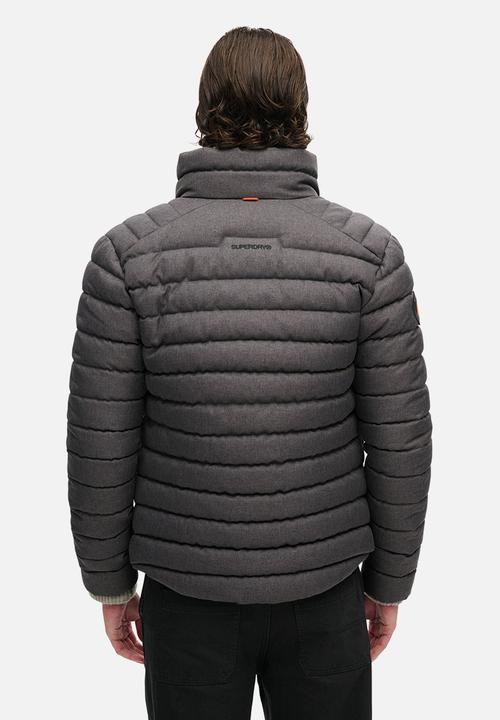 Superdry. - Tweed fuji padded jacket - charcoal marl
