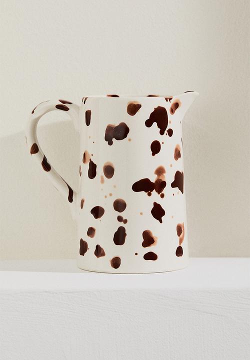 H&M - Speckled-glaze stoneware jug -  white/speckled 