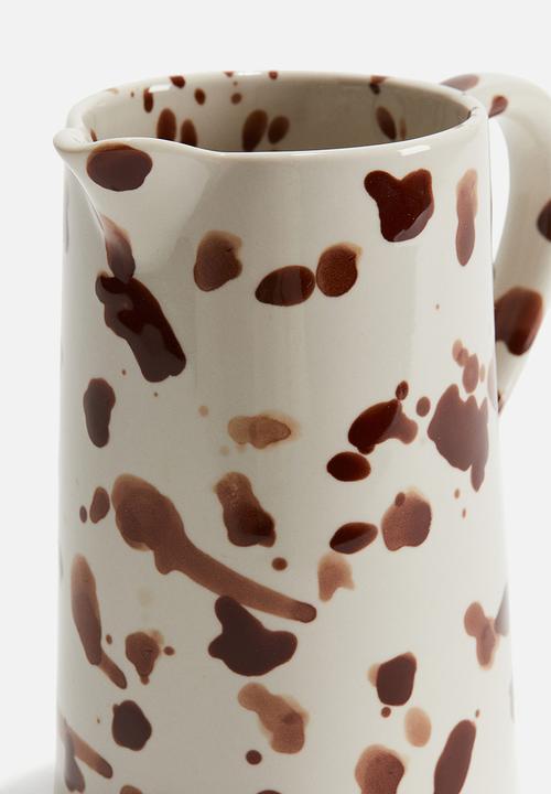 H&M - Speckled-glaze stoneware jug -  white/speckled 