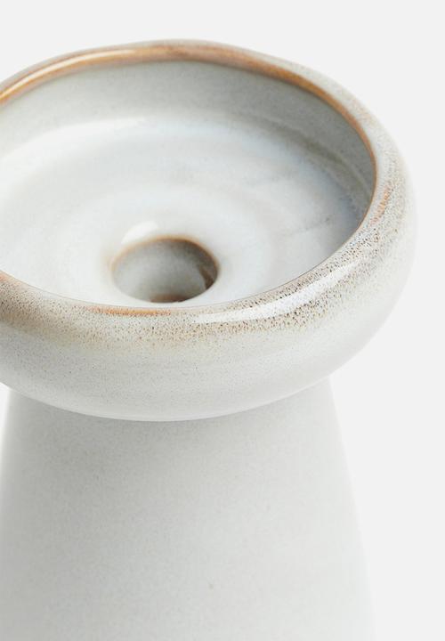 H&M - Stoneware candlestick - white