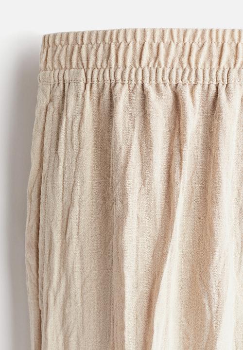 H&M - Wide pull-on trousers - light beige