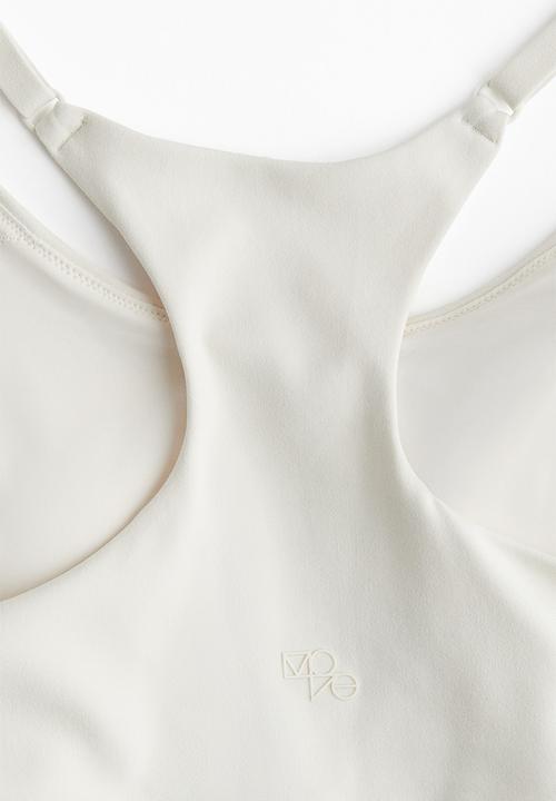 H&M - Light support sports bra with softmove™ lycra® - white