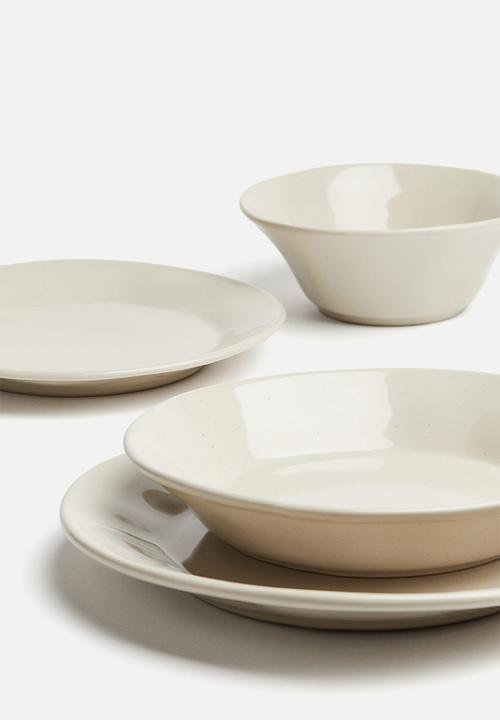 H&M - Large stoneware plate - white