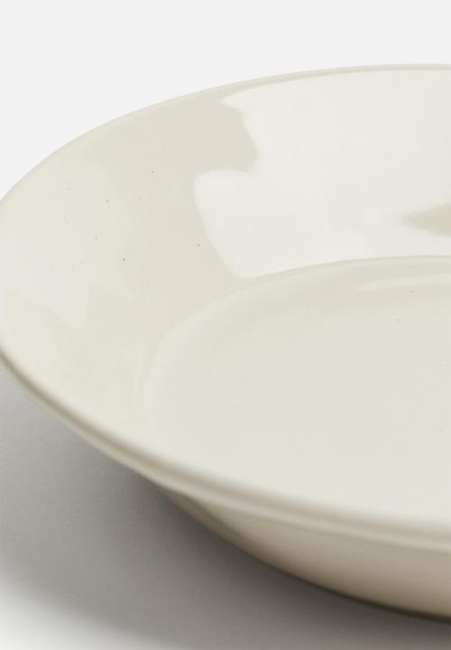 H&M - Deep stoneware plate - white