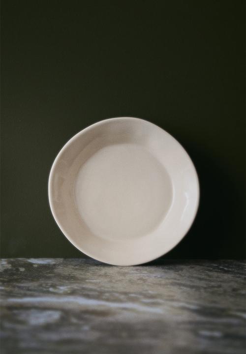 H&M - Deep stoneware plate - white