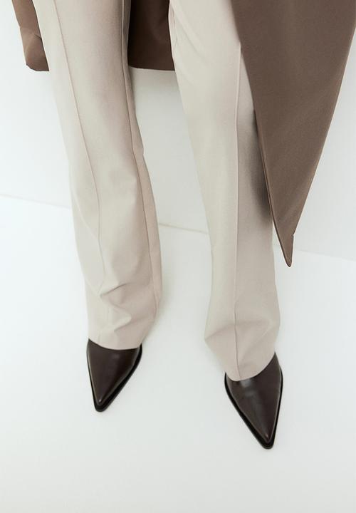 H&M - Flared tailored trousers - light greige