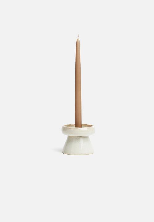 H&M - Small stoneware candlestick - beige