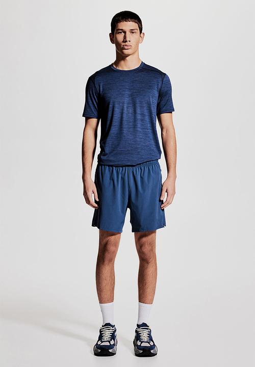 H&M - Mid-length running shorts with drymove™ - navy blue