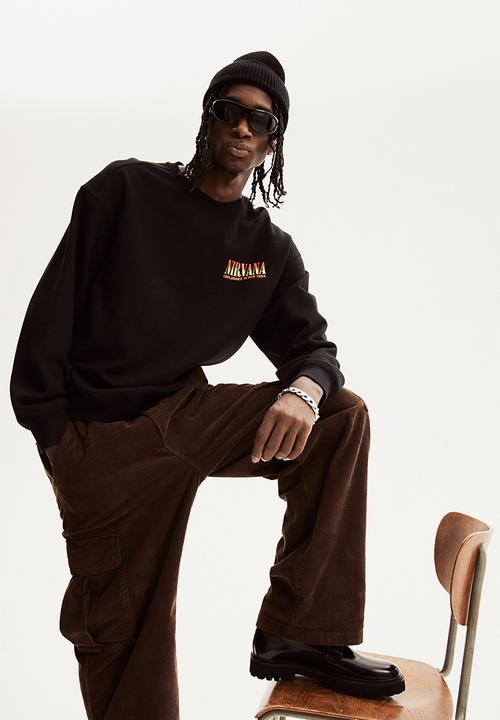 H&M - Loose fit sweatshirt - black nirvana