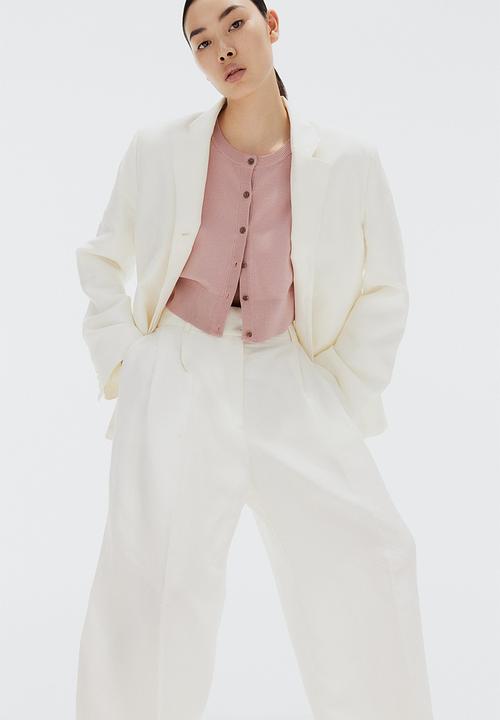 H&M - Short-sleeved cardigan - dusty pink