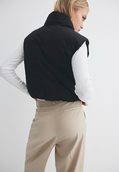 H&M - Short puffer gilet - black