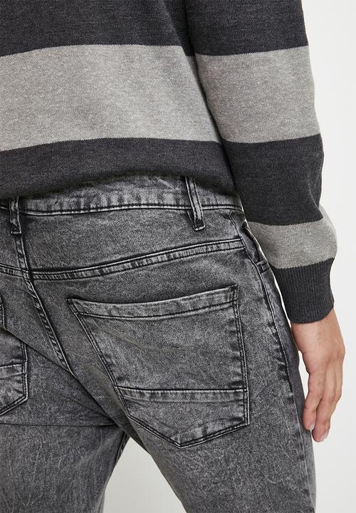 Brave Soul - Denim Skinny Lux  Jeans - Grey Acid Wash