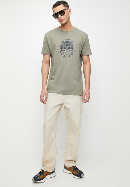 RVCA - Ag seal short sleeve red stitch - aloe
