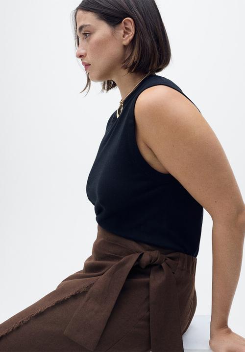 MANGO - Skirt Pareo - Dark Brown