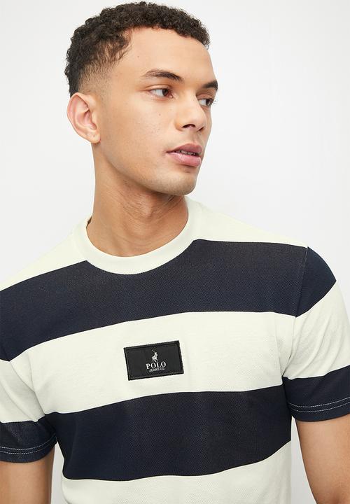 POLO - Mens Pjc Short Sleeve Striped Tee - Navy & White