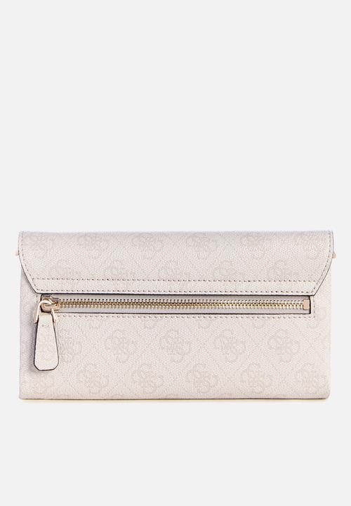 GUESS - Noelle flap crossbody bag-white