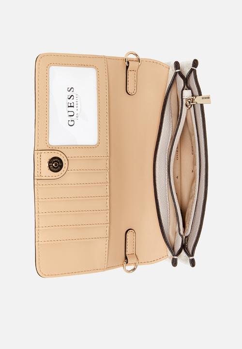 GUESS - Noelle flap crossbody bag-white