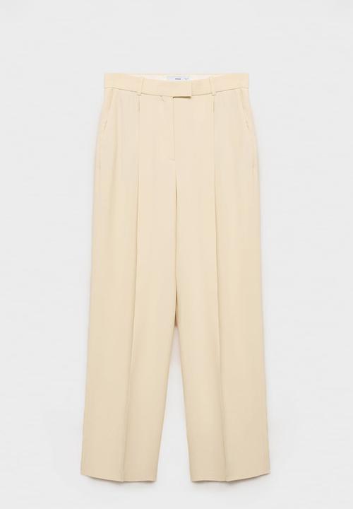 MANGO - Trousers Suki - Light Pastel Yellow