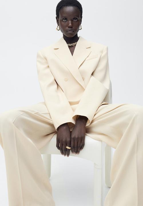MANGO - Trousers Suki - Light Pastel Yellow