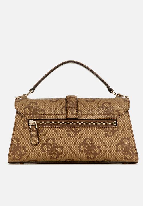 GUESS - Queensland top handle flap-latte logo