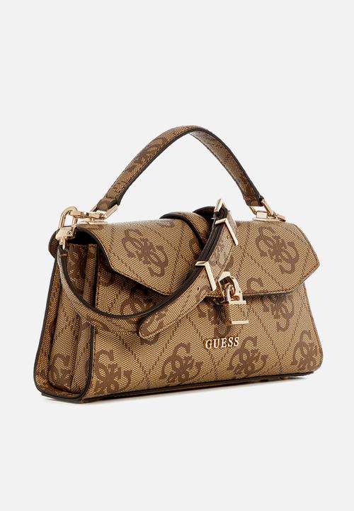 GUESS - Queensland top handle flap-latte logo