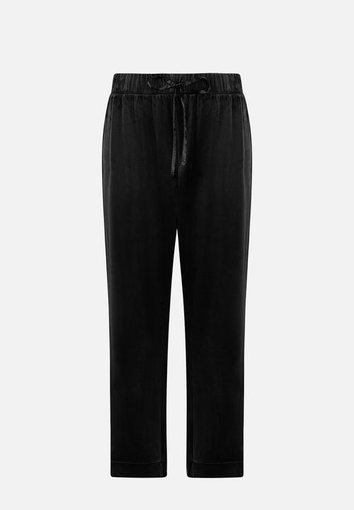 Hunkemoller - Pants velours piping - black