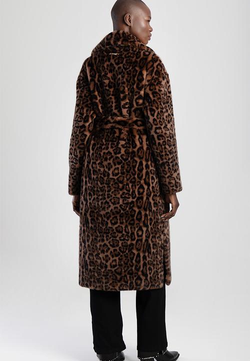 SISSY BOY - Wild At Heart: Faux Fur Leopard Print Coat - Brown Leopard