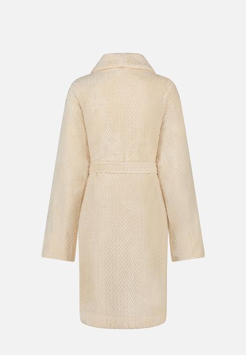 Hunkemoller - Robe short jacquard fleece - white