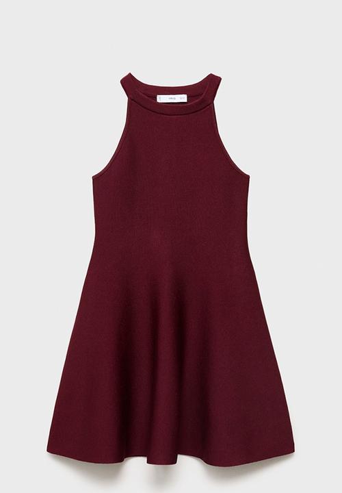 MANGO - Dress Xiqui - Dark Red