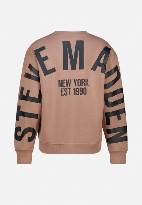 Steve Madden - Amelia oversized crew neck fleece sweat - biscuit