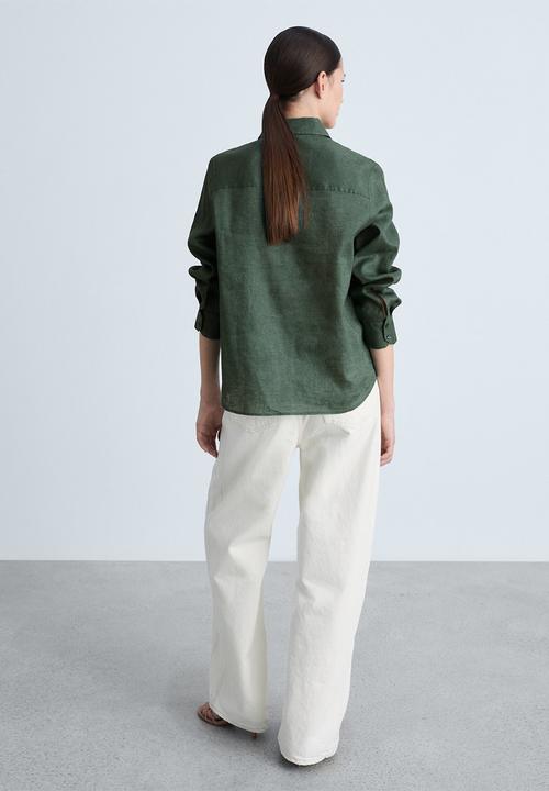 MANGO - Shirt Lino - Green
