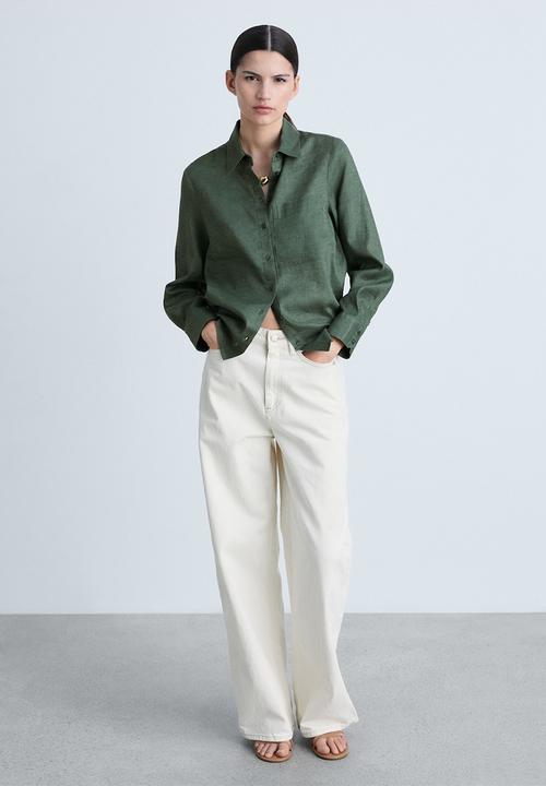 MANGO - Shirt Lino - Green