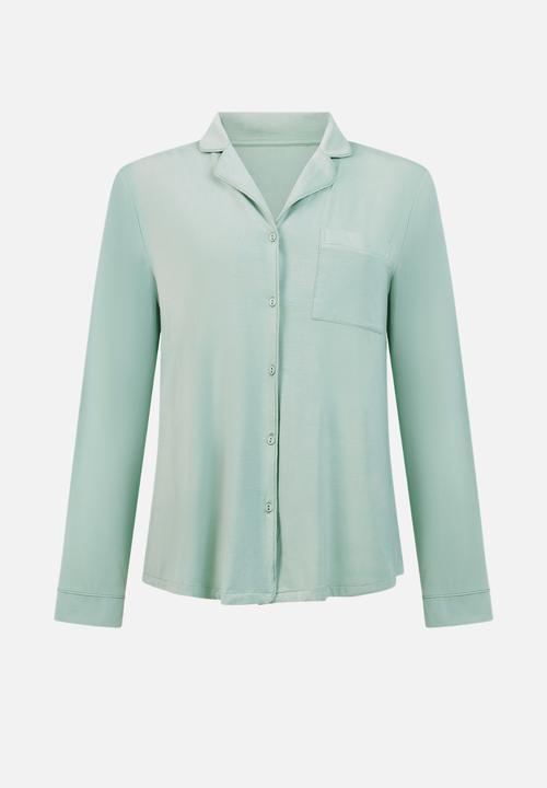Hunkemoller - Jacket long sleeve jersey essential - green