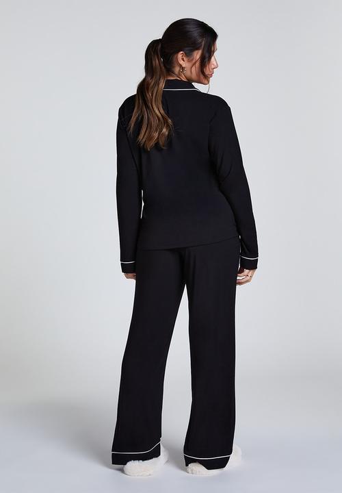 Hunkemoller - Jacket long sleeve jersey essential - black