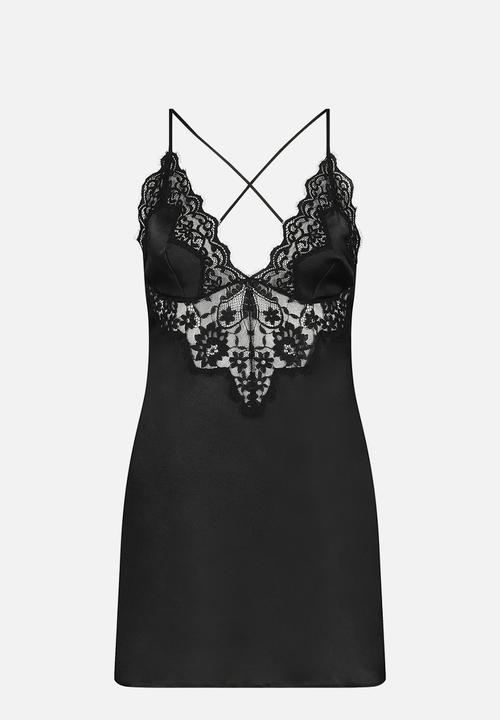 Hunkemoller - SD Satin Mya - black