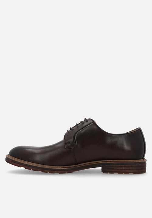 POLO - Textured gibson lace up - brown leather