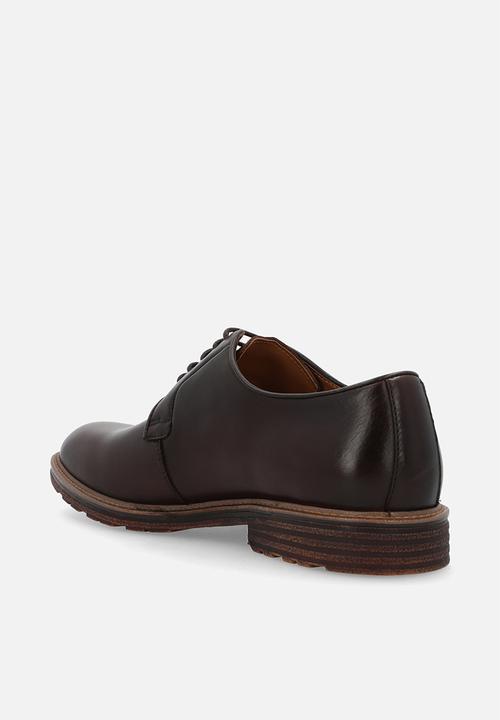 POLO - Textured gibson lace up - brown leather