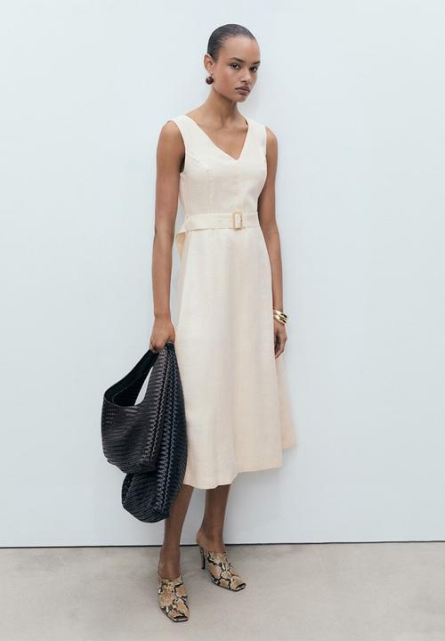 MANGO - Dress Laura - Light Beige