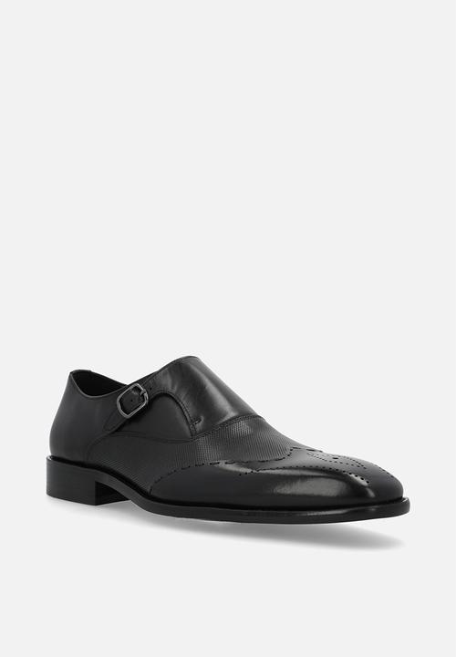 Fabino - SINGLE BUCKEL MONK STRAP - BLACK LEATHER