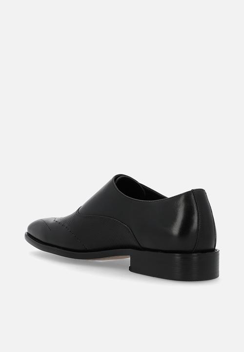 Fabino - SINGLE BUCKEL MONK STRAP - BLACK LEATHER