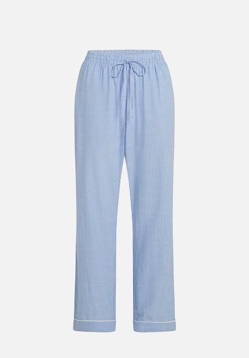 Hunkemoller - Pants cotton stripe - blue