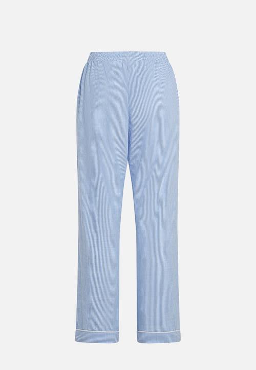Hunkemoller - Pants cotton stripe - blue