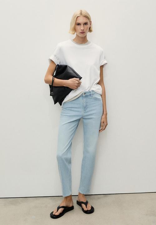 MANGO - Jeans Newmom - Open Blue