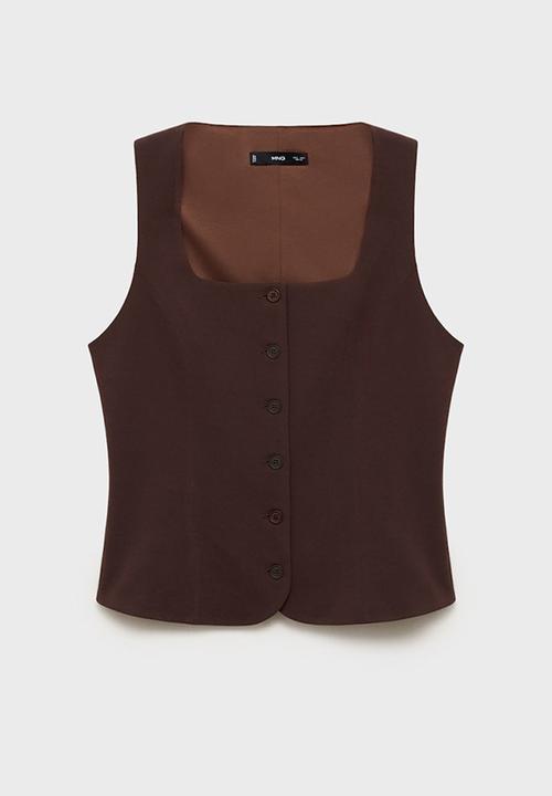 MANGO - Vest Klum - Dark Brown