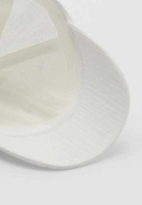 MANGO - Cap bambula - white